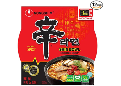 12-pk Nongshim Shin Bowl Noodle Soup