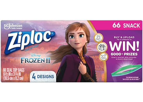 Ziploc Snack Bags, 66 Ct - Disney's Frozen Design