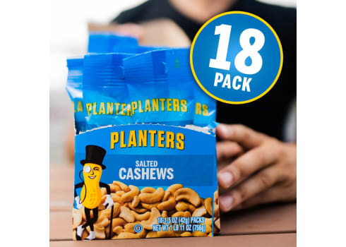 PLANTERS Salted Cashews, 1.5 oz. Bags (18 Pack)
