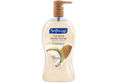 Softsoap Exfoliating Body Wash Pump, Coconut Butter Scrub, 32-oz