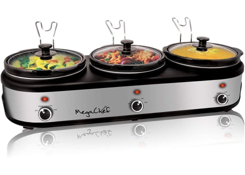 MegaChef MC-1203 Triple 2.5 Quart Slow Cooker and Buffet Server