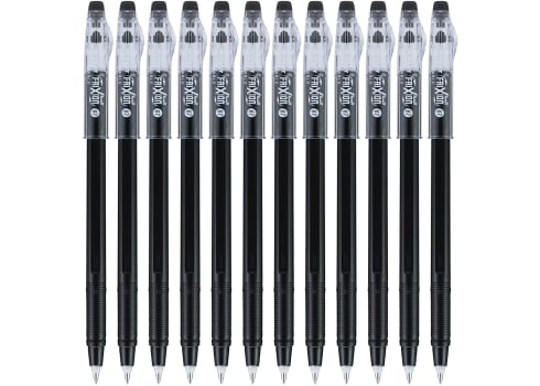 12-ct PILOT FriXion ColorSticks Erasable Gel Ink Stick Pens, Fine Point, Black Ink