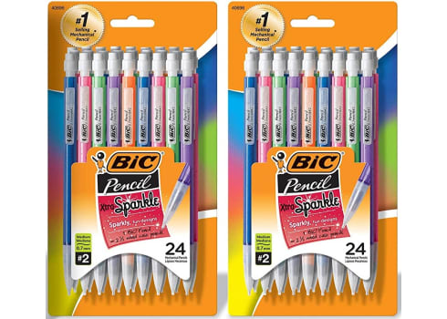 48-ct BIC Xtra Sparkle Mechanical Pencil, Colorful Barrel, Medium Point (0.7 mm)