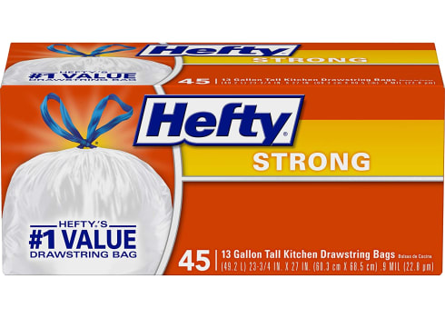 45-ct Hefty Strong Tall 13-Gallon Kitchen Trash Bags