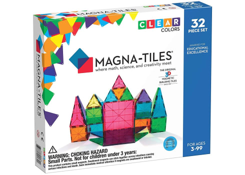 32-pc Magna-Tiles Clear Colors