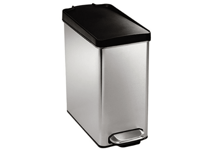 Stainless Steel Lidded Trash Can