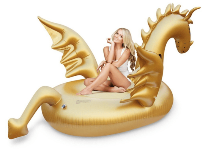 Inflatable Giant Golden Dragon Pool Float