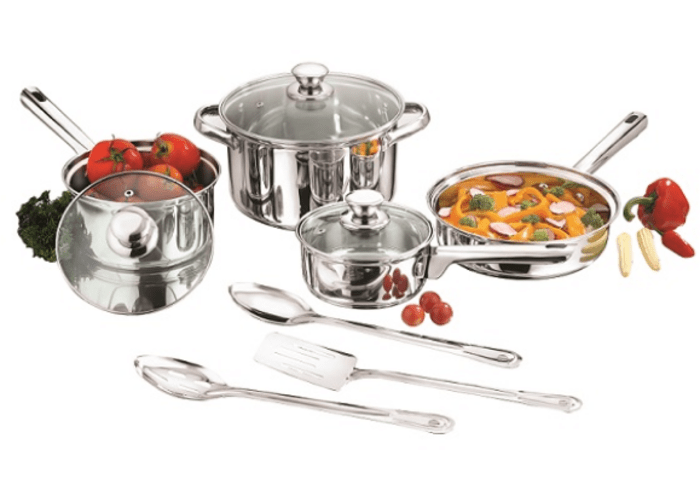 10-pc Mainstays Stainless Steel Cookware Set