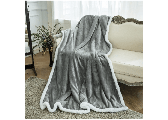 Sherpa Flannel Fleece Reversible Blanket