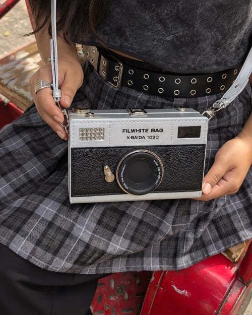 Flashback Camera Sling Bag — Silver Edition