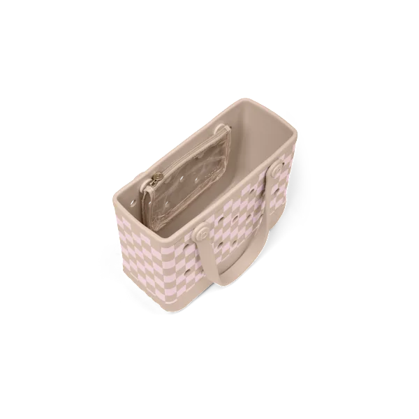 Bitty Bogg Bag - Checkered Linen/ Pink Marshmallow View 3
