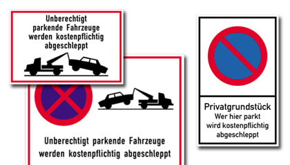 Parkplatzschilder Schilder Privatparkplatz Und Andere Parkschilder