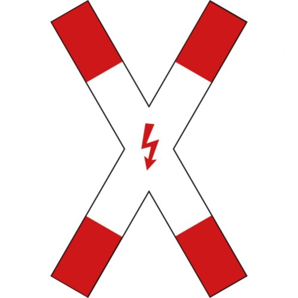 Verkehrszeichen Andreaskreuz Mit Blitz