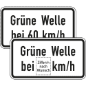 Zusatzschild Grüne Welle bei ... km/h VZ 1012-34