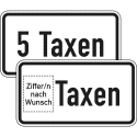 Zusatzzeichen ... Taxen Zusatzschild mit VZ 1050-31