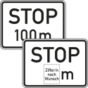 Stop in ... m - Verkehrsschild VZ 1004-32