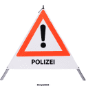 Faltsignal - Gefahrenstelle mit Text: POLIZEI