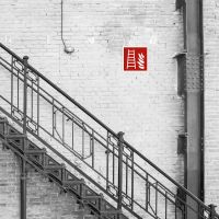 Schild Feuerleiter Retro