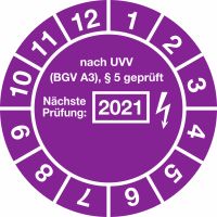 Prüfplaketten DGUV BGV Prüfplaketten 'Nächste Prüfung' – 20 Mm Oder 30 Mm, UVV/BGV/DGUV Konform Dguv 3 Prüfplaketten