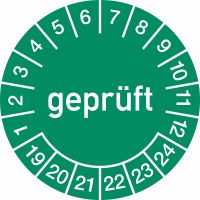 Prüfplaketten - geprüft, Jahr 2019 - 2024