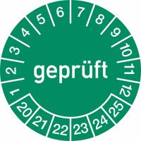 Prüfplaketten - geprüft, Jahr 2020 - 2025