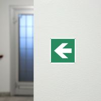 Rettungszeichen »Notruftelefon« E004 – Nachleuchtend, 20x20 Cm, Grün/weiß, Für Wandmontage