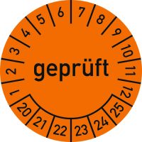 Prüfplaketten - geprüft - Jahre und Monate
