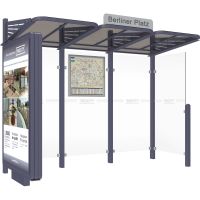 Wartehäuschen CONVI® mit CLP-Vitrine