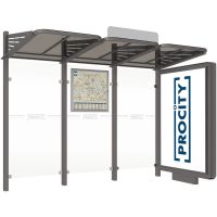 Wartehäuschen CONVI® mit CLP-Vitrine