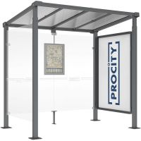 Wartehalle MILANO mit Schaukasten