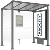 Wartehalle MILANO mit CLP-Vitrine