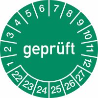 Prüfplaketten - geprüft - Jahre und Monate