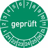 Prüfplaketten - geprüft - Jahre und Monate