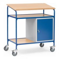 Rollpult mit geneigter Schreibfläche, 2 verstellbaren Böden und Flügeltürschrank - Breite 1100 mm - Tragkraft 100 kg