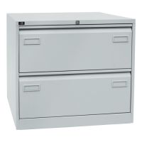 Hängeregistraturschrank Bisley light - mit Griffleiste, doppelbahnig, 2 HR-Schubladen
