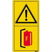 Inbetriebnahme der Maschine nur mit geeignetem Feuerlöscher erlaubt.