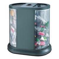 Recycling Abfallsackhalter ANTI TERRORISM mit Acryl-Korpus und Batteriefach - Inhalt 2x 50 Liter