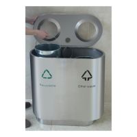 Recycling Abfalleimer mit Einwurföffnung - Inhalt 2x 41 Liter