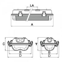 EX-Wannenleuchte X-LUX STANDARD (Wand-/Deckenaufbau)