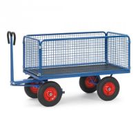 Handpritschenwagen mit Drahtgitterwänden - Höhe 600 mm - Tragkraft 420 / 490 kg