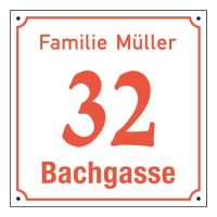 Emaille-Hausnummernschild - Rechteckig