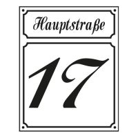 Emaille-Hausnummernschild - Rechteckig