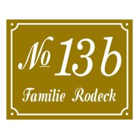 Emaille-Hausnummernschild - Rechteckig