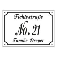 Emaille-Hausnummernschild - Rechteckig