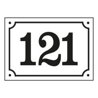 Emaille-Hausnummernschild - Rechteckig