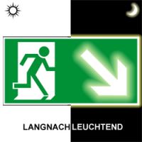 Rettungsweg rechts abwärts nach ASR A 1.3, BGV A8, DIN 67510, ISO 6309