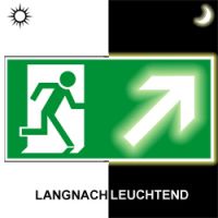 Rettungsweg rechts aufwärts nach ASR A 1.3, BGV A8, DIN 67510, ISO 6309