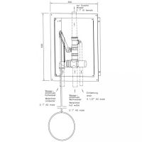 Zugstangenventil mit Thermostat im Edelstahlgehäuse für Notduschen (Wandmontage Unterputz)