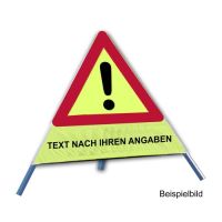Faltsignal - Gefahrenstelle mit Text nach Ihren Angaben
