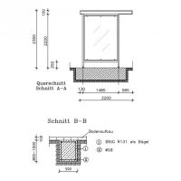 Überdachung Modell Leipzig, L 14 (einseitig) - Baukastensystem